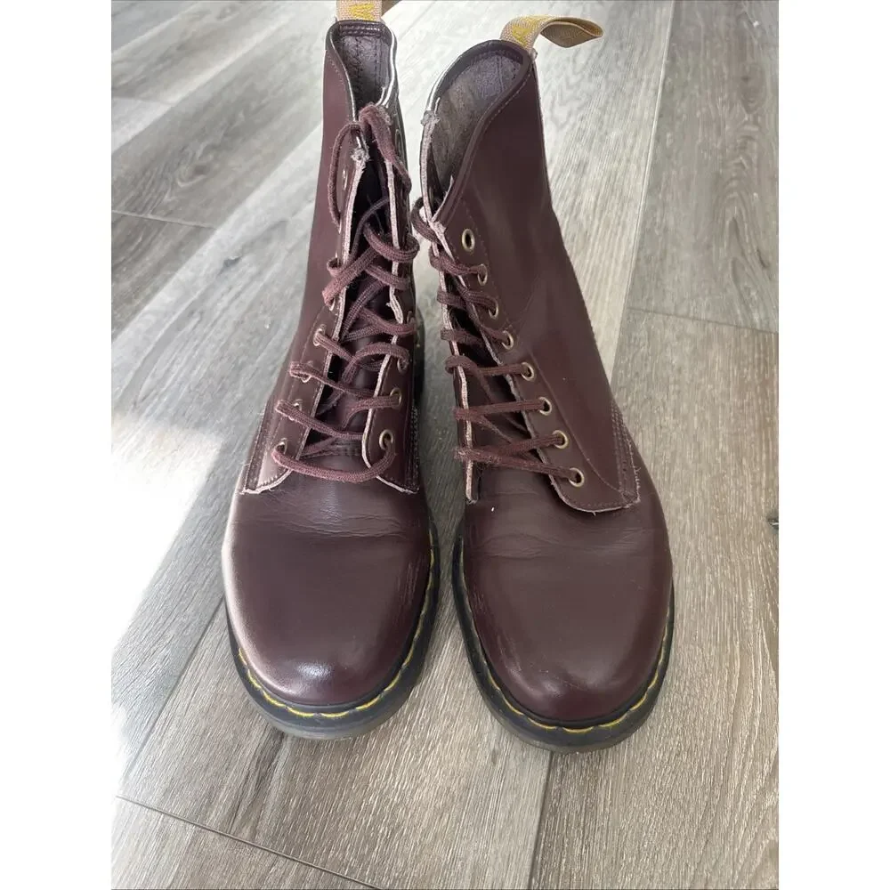 Dr. Martens 1460 Vegan Cherry Red Felix Air Cushion Boot Men's Size 11 EUC